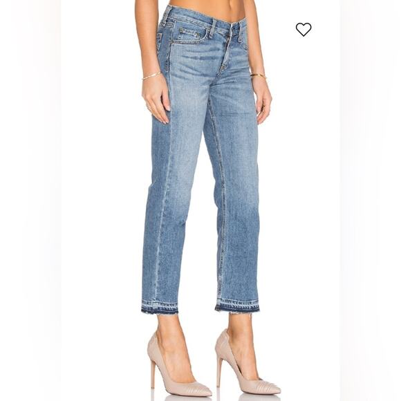 REVOLVE Rag & Bone Crop Straight Leg Raw Edge Jeans in Belgrave Wash Size 28 - Picture 3 of 12